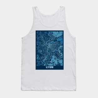 Lyon - France Peace City Map Tank Top